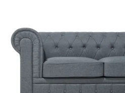 Divano angolare 6 posti CHESTERFIELD Tessuto Grigio Lato destro