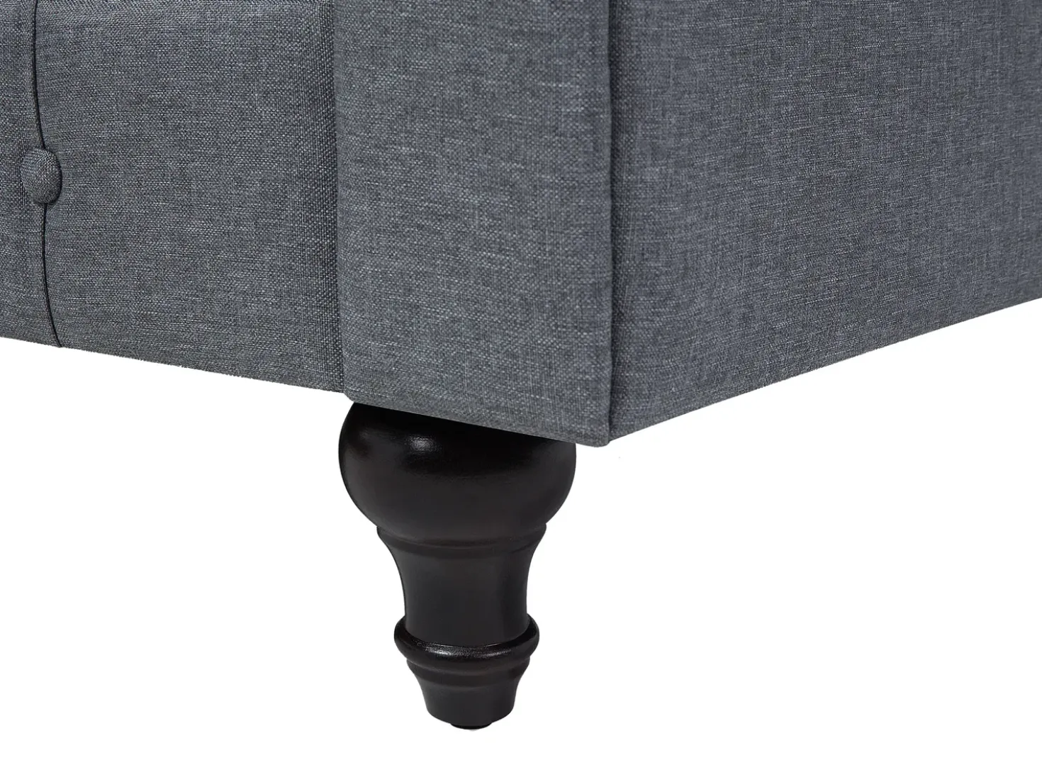 Divano angolare 6 posti CHESTERFIELD Tessuto Grigio Lato destro