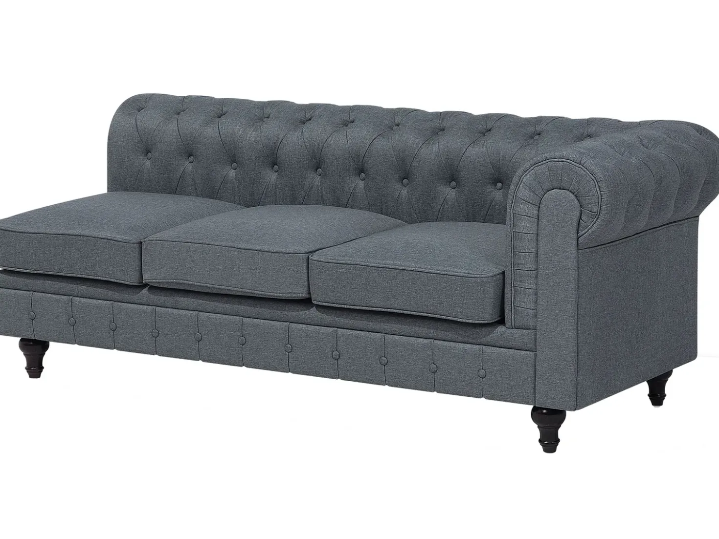 Divano angolare 6 posti CHESTERFIELD Tessuto Grigio Lato destro