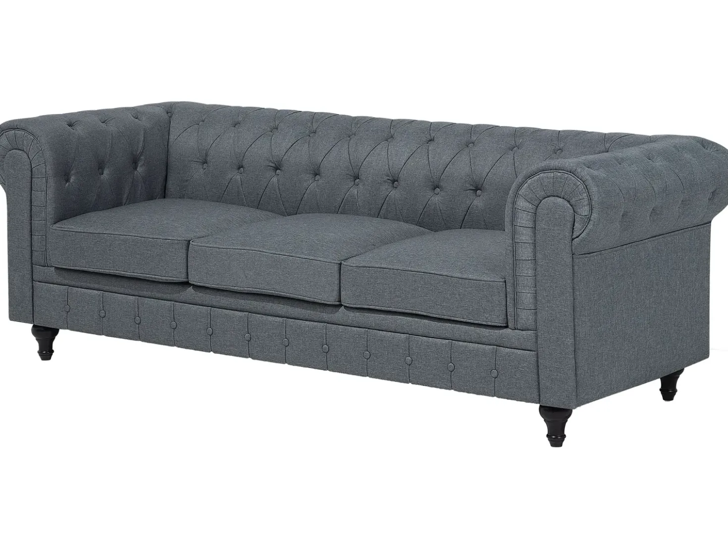 Divano angolare 6 posti CHESTERFIELD Tessuto Grigio Lato destro