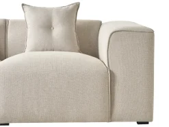 Divano angolare 3 posti DOLVA Tessuto Beige chiaro Lato destro