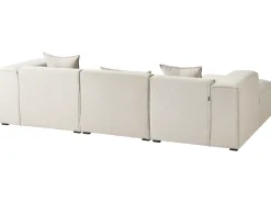 Divano angolare 3 posti DOLVA Tessuto Beige chiaro Lato destro