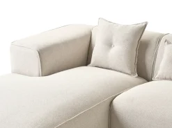 Divano angolare 3 posti DOLVA Tessuto Beige chiaro Lato destro