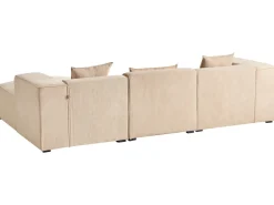 Divano angolare 3 posti DOLVA Velluto a coste Beige Lato Sinistro