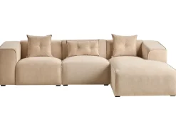 Divano angolare 3 posti DOLVA Velluto a coste Beige Lato Sinistro