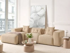 Divano angolare 3 posti DOLVA Velluto a coste Beige Lato destro