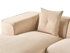 Divano angolare 3 posti DOLVA Velluto a coste Beige Lato destro