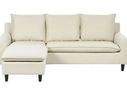 Divano angolare 3 posti ELVENES Tessuto Beige chiaro Lato destro