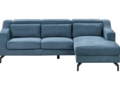 Divano angolare 4 posti GLOSLI Tessuto Blu marino Lato Sinistro
