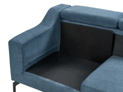 Divano angolare 4 posti GLOSLI Tessuto Blu marino Lato Sinistro
