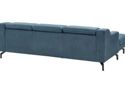 Divano angolare 4 posti GLOSLI Tessuto Blu marino Lato Sinistro