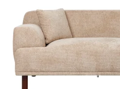 Divano angolare 3 posti HOLT Tessuto Beige con ottomana Lato Sinistro