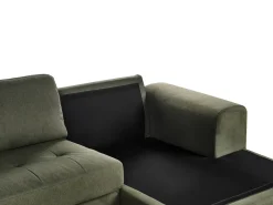 Divano angolare 4 posti KIRUNA Velluto Verde scuro Lato Sinistro