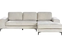 Divano angolare 4 posti KIRUNA Velluto Beige chiaro Lato Sinistro