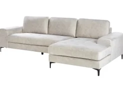 Divano angolare 4 posti KIRUNA Velluto Beige chiaro Lato Sinistro