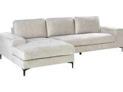 Divano angolare 4 posti KIRUNA Velluto Beige chiaro Lato destro