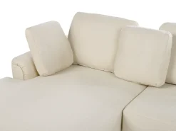 Divano angolare 4 posti KOHLO Tessuto Beige chiaro Lato destro