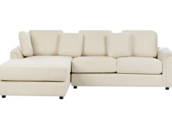Divano angolare 4 posti KOHLO Tessuto Beige chiaro Lato destro