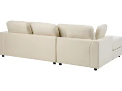 Divano angolare 4 posti KOHLO Tessuto Beige chiaro Lato destro