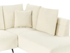 Divano angolare 4 posti LUNNER Velluto a coste Beige chiaro Lato Sinistro