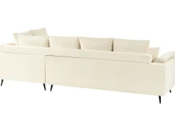 Divano angolare 4 posti LUNNER Velluto a coste Beige chiaro Lato Sinistro