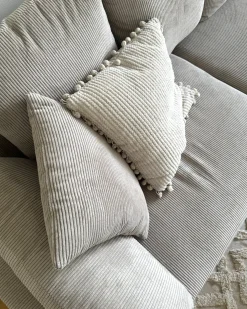 Divano angolare 4 posti LUNNER Velluto a coste Beige Lato Sinistro