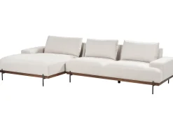 Divano angolare 4 posti MARIFERD Tessuto Beige chiaro Lato destro