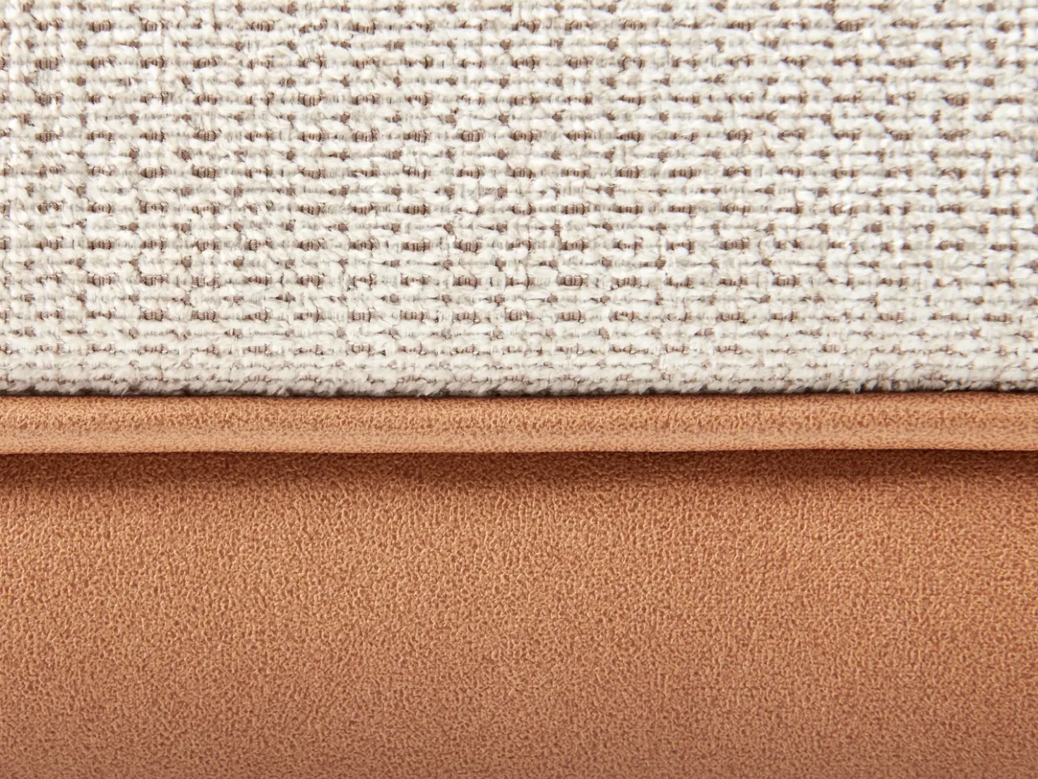 Divano angolare 3 posti MYKEN Tessuto Beige chiaro Lato destro