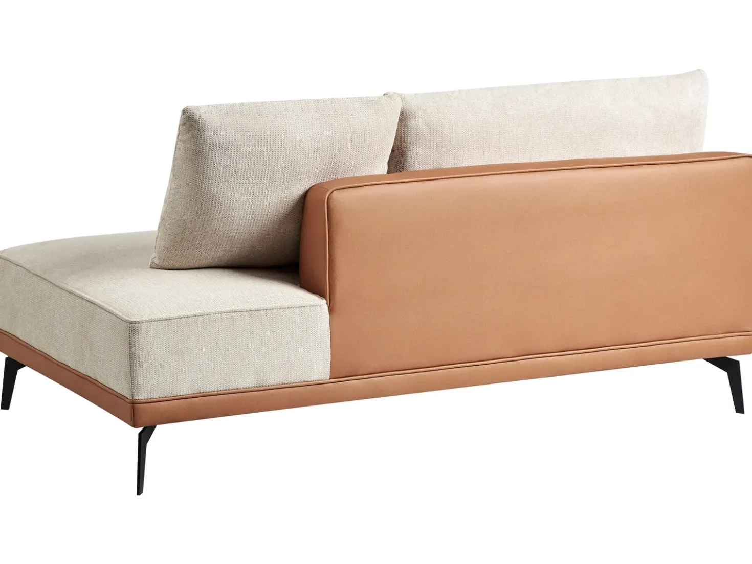 Divano angolare 3 posti MYKEN Tessuto Beige chiaro Lato destro