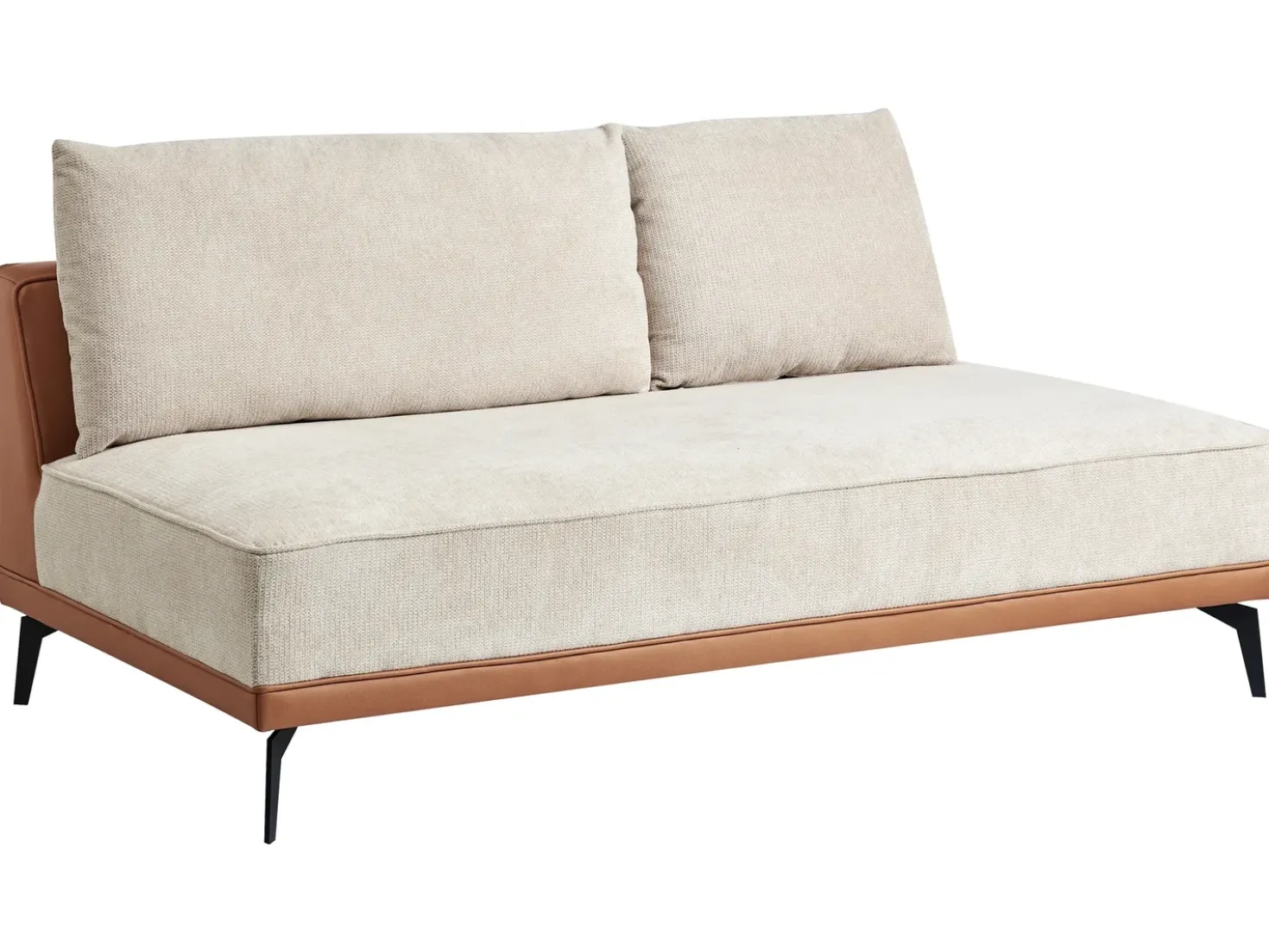 Divano angolare 3 posti MYKEN Tessuto Beige chiaro Lato destro