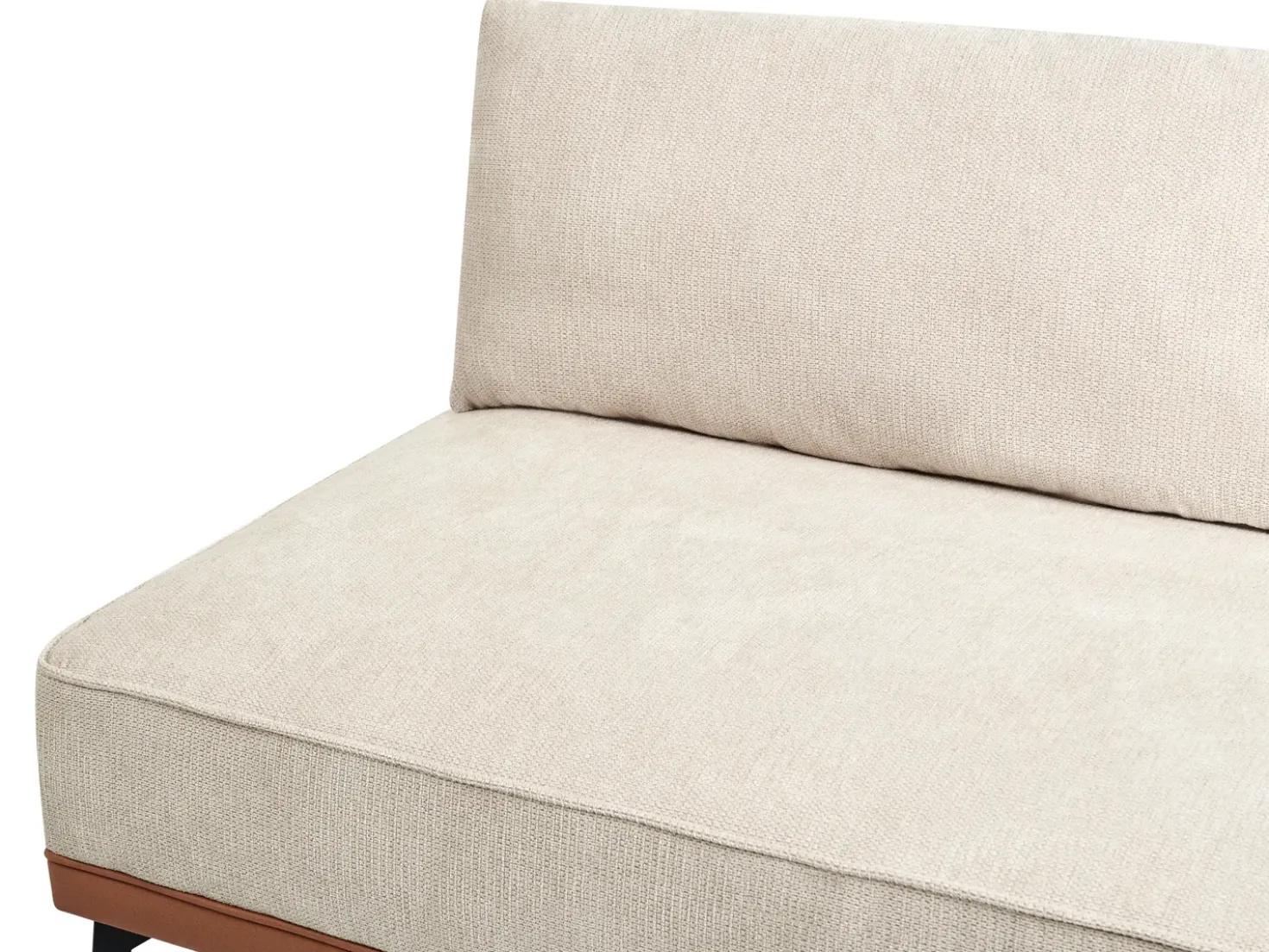 Divano angolare 3 posti MYKEN Tessuto Beige chiaro Lato destro