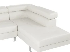 Divano angolare 5 posti NORREA Pelle sintetica Bianco Lato Sinistro