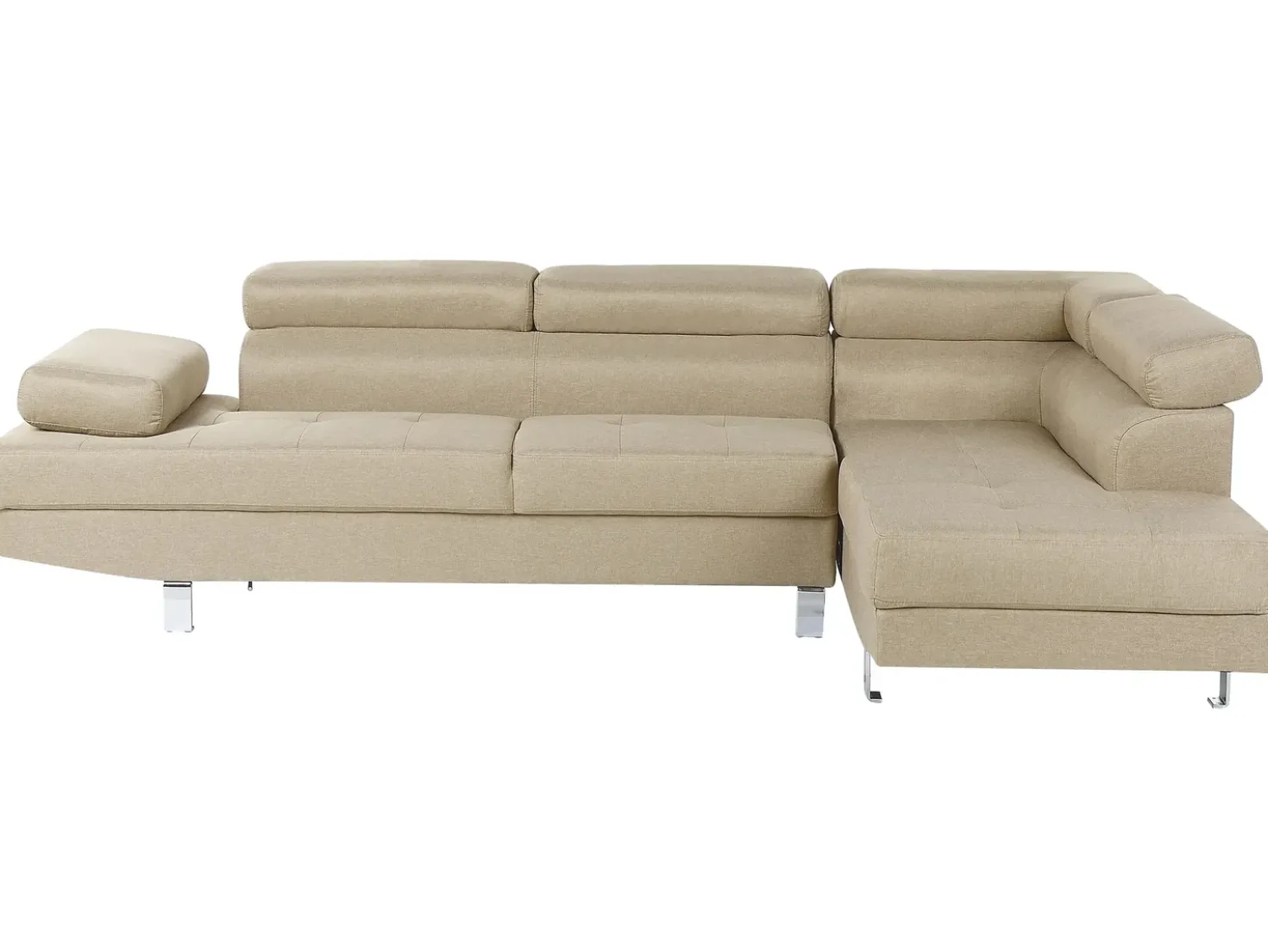 Divano angolare 5 posti NORREA Tessuto Beige chiaro Lato Sinistro