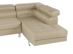 Divano angolare 5 posti NORREA Tessuto Beige chiaro Lato Sinistro