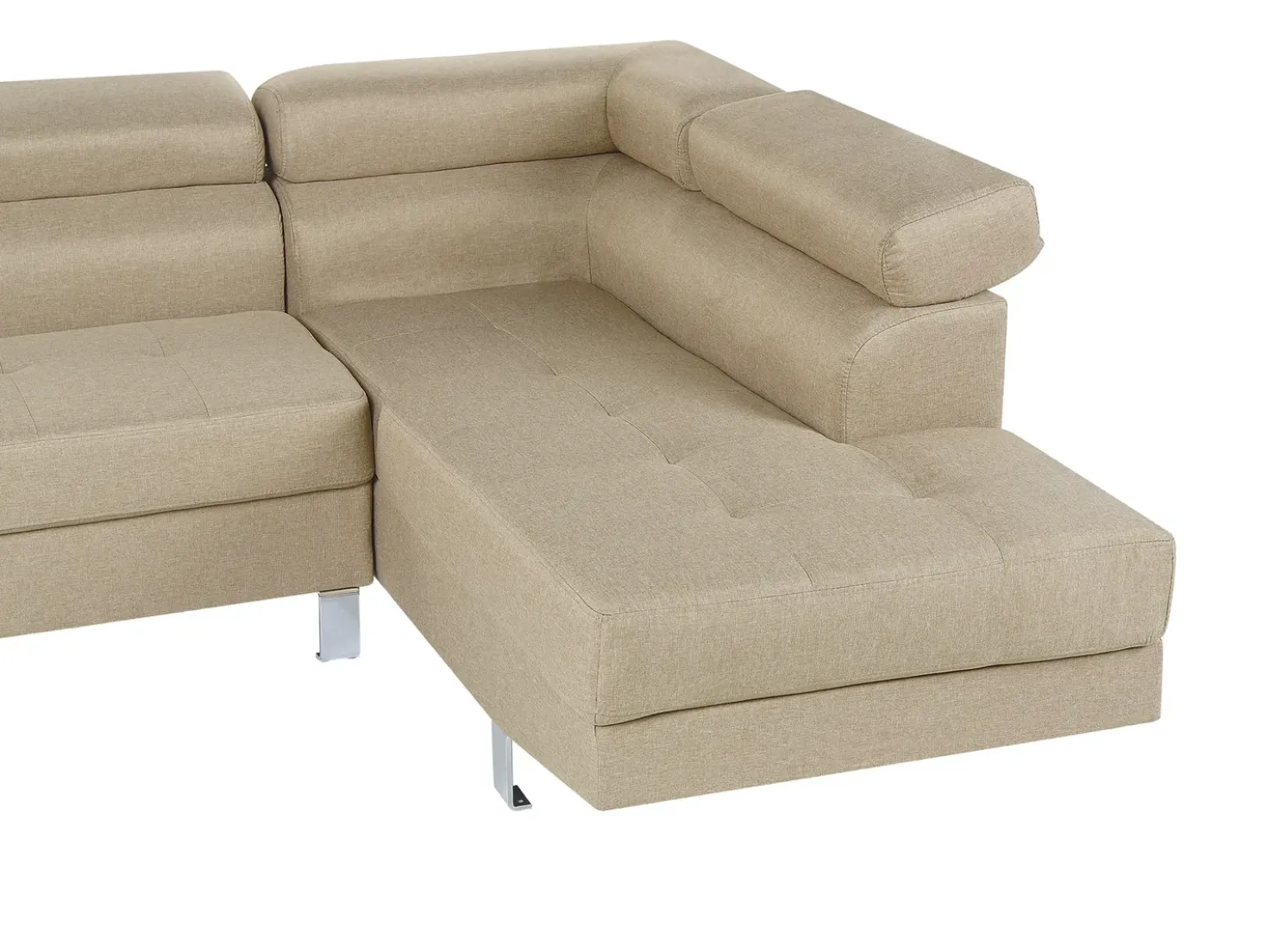 Divano angolare 5 posti NORREA Tessuto Beige chiaro Lato Sinistro