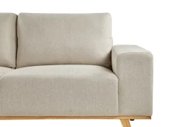 Divano angolare 3 posti NORA Tessuto Beige Lato destro
