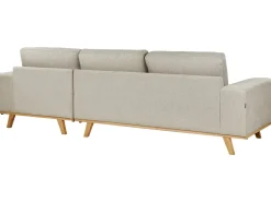 Divano angolare 3 posti NORA Tessuto Beige Lato destro