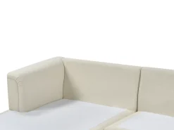 Divano angolare 5 posti OSLO Tessuto Beige con ottomana Lato destro