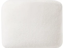 Divano angolare 5 posti OSLO Bouclé Bianco con ottomana Lato destro