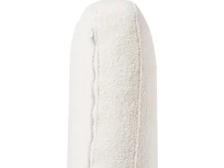 Divano angolare 5 posti OSLO Bouclé Bianco con ottomana Lato destro