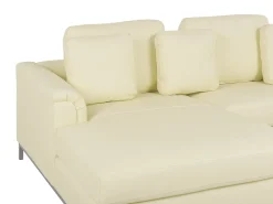 Divano angolare 4 posti OSLO Pelle naturale Beige chiaro Lato destro
