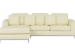 Divano angolare 4 posti OSLO Pelle naturale Beige chiaro Lato destro