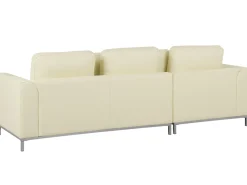 Divano angolare 4 posti OSLO Pelle naturale Beige chiaro Lato destro