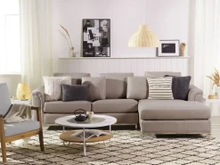 Divano angolare 4 posti OSLO Tessuto Beige Lato Sinistro