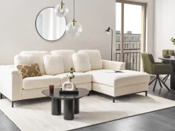 Divano angolare 4 posti OSLO Bouclé Bianco Lato Sinistro