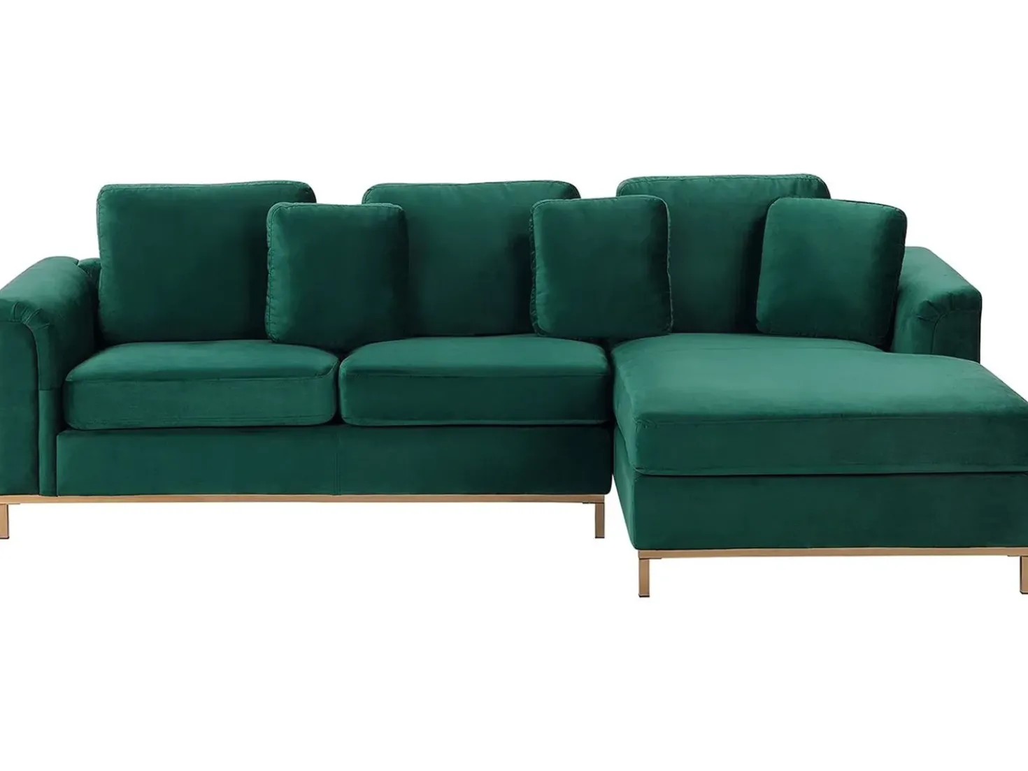 Divano angolare 4 posti OSLO Velluto Verde scuro Lato Sinistro