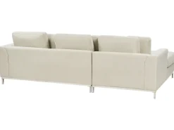 Divano angolare 4 posti OSLO Tessuto Beige Lato destro