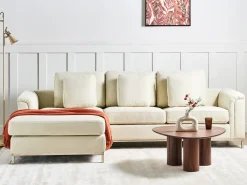Divano angolare 4 posti OSLO Tessuto Beige Lato destro