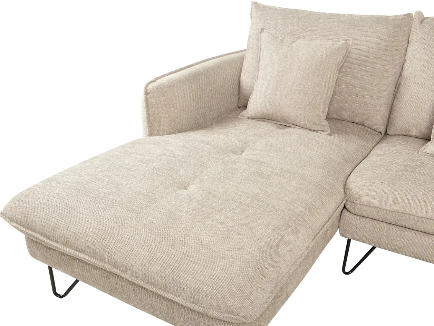 Divano angolare 3 posti SERSAN Ciniglia Beige Lato destro