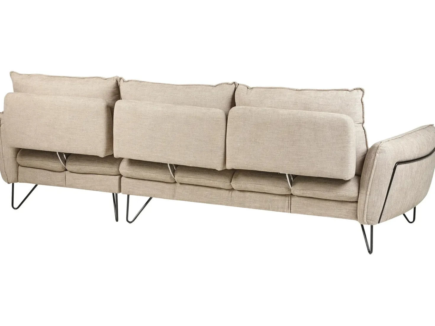 Divano angolare 3 posti SERSAN Ciniglia Beige Lato destro